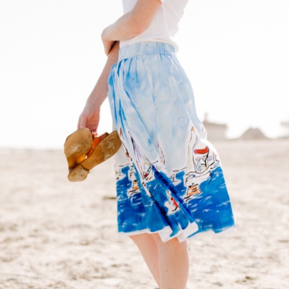 J. Crew regatta painted skirt New.                 Small petite SP - Picture 1 of 5